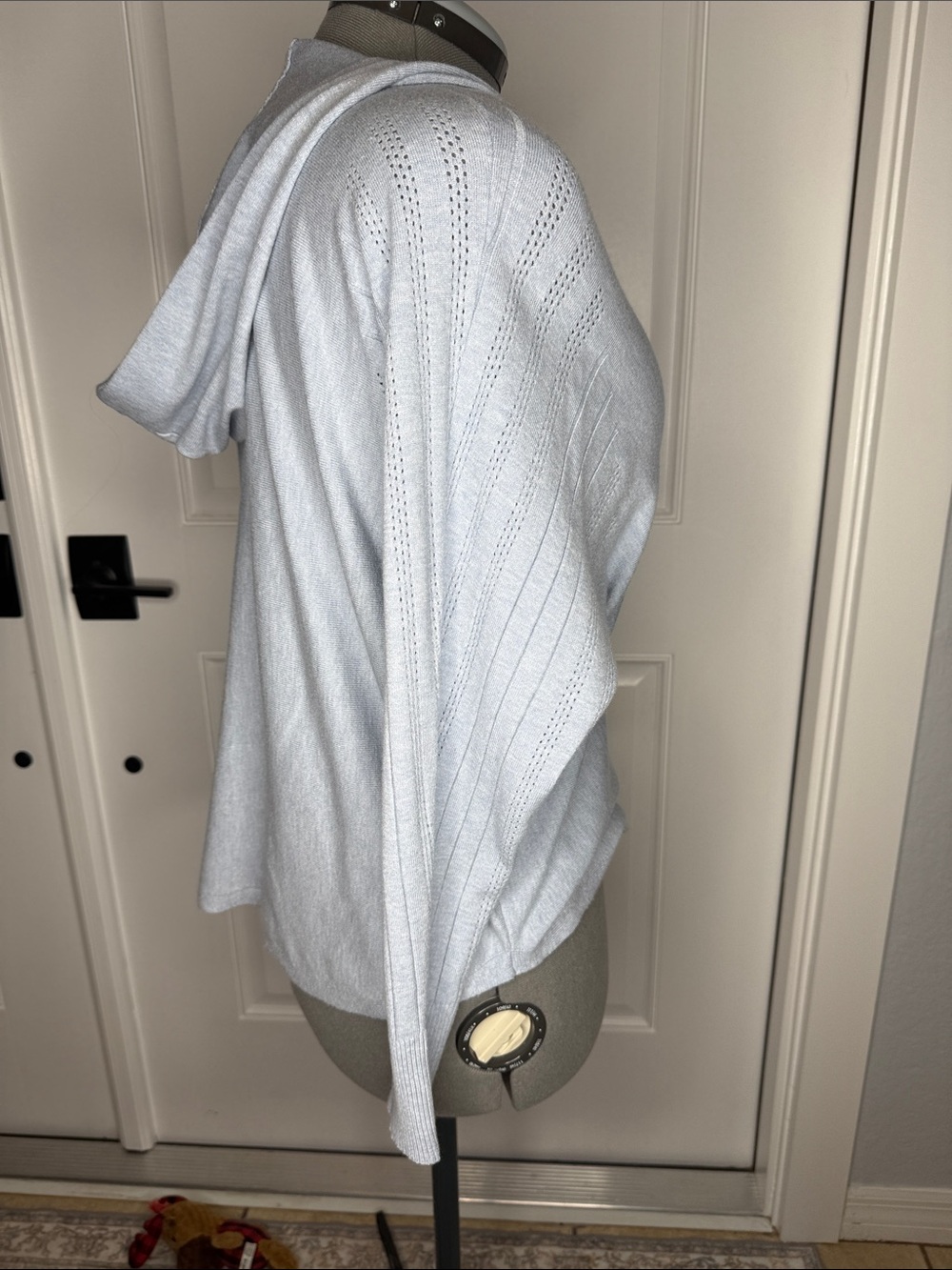 Vila Milano Light Blue Hooded Women's Knit Top - Picture 4 of 5
